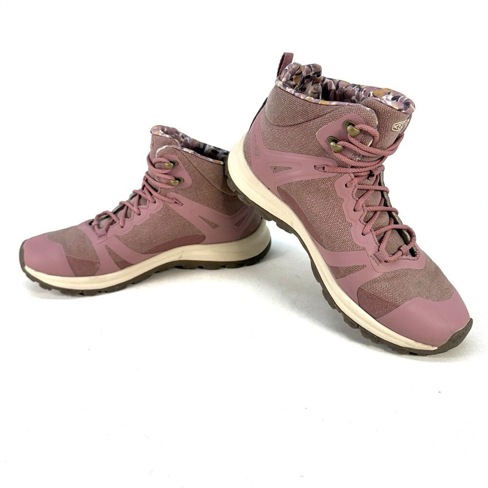 KEEN Terradora II Hiking Boots Women 7.5 Waterproof Mid-Top Nostalgia Rose Birch